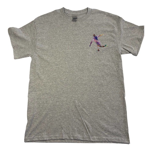 Disc Golf Shirt RAINBOW HOLOGRAPHIC Basket Logo Graphic T-Shirt M GREY - Picture 11 of 11